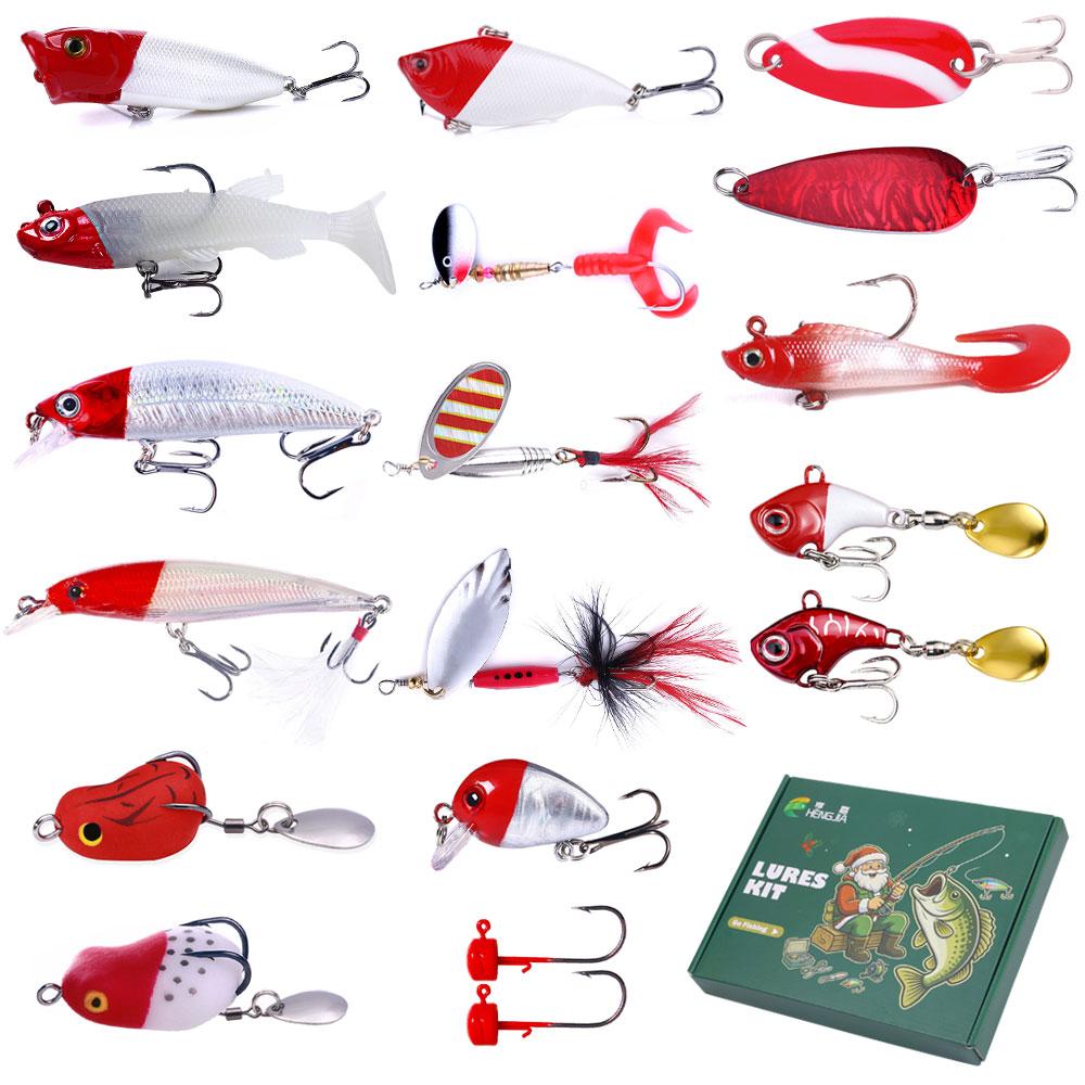 Fishing Tackle Lures Kit Box Fishing with VIB Soft Baits Frogs Minnows Swimbait Fishing Man Gifts for Christmas