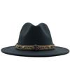 Woolen Top Hat European and American Fashion Ethnic Style Hat Flat-brimmed Big-brimmed Jazz Hat