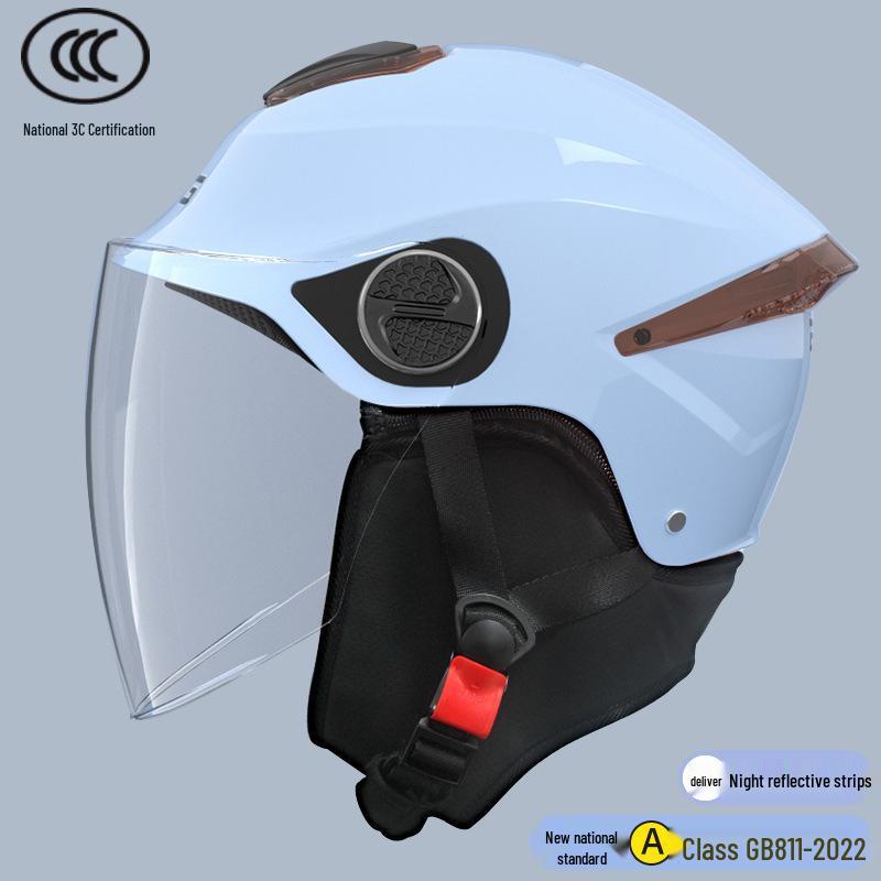 Certified Universal Half Helmet for Men & Women - Summer Sun Protection, All Seasons Motorcycle Use