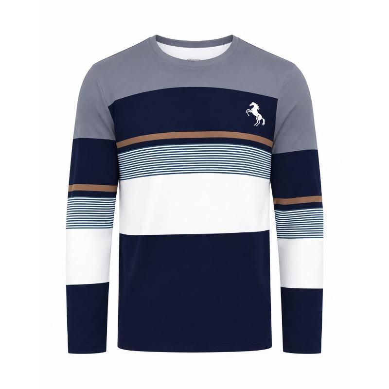 Men's Women's Long Sleeve Stripe Print T-Shirt Casual Wear Long Sleeve Top for Outdoor and Daily Wear T-shirt Pullovers