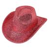 Funny Party Hats Cowgirl Hat Glitter Trims Ladies Cowboy Hats for Womens Metalic Disco Cowgirl Hat Glow Hats