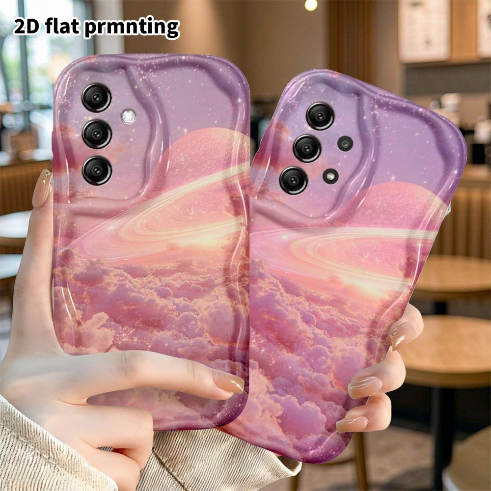 Phone Case: 2D Flat Samsung Galaxy A34 A35 M05 M06 S20 S22 S21 FE Plus 5G Protective Case, Saturn Starry Sky, Christmas and Halloween Gift