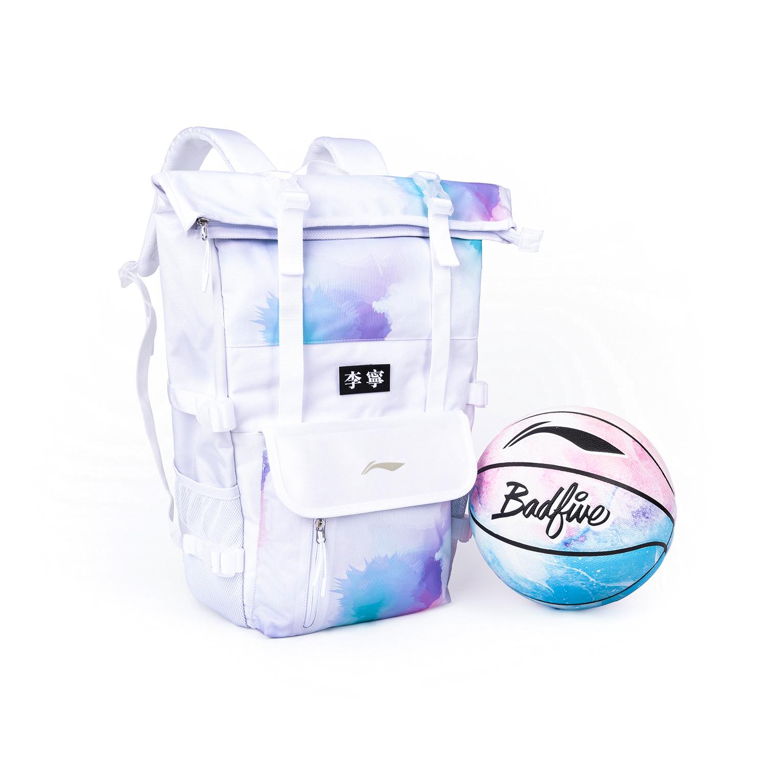 

Li-Ning Large Capacity Basketball Bag Sports Bag Polyester Fiber Backpack Unisex Backpack Cotton-Candy ABSU327 Cotton Candy Gray