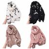 Printed Bow Wool Scarf Thicken Women Cashmere Shawl Temperament Winter Cashmere Scarves  Female