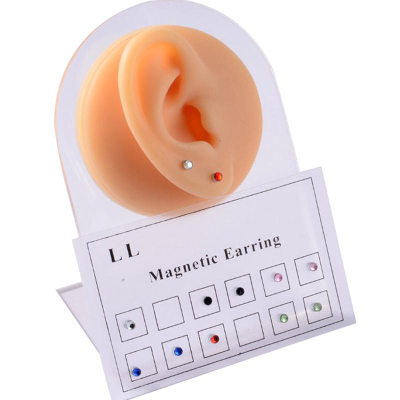 12Pcs Non Pierced Magnet Ear Tragus Cartilage Lip Labret Stud Nose Ring Jewelry