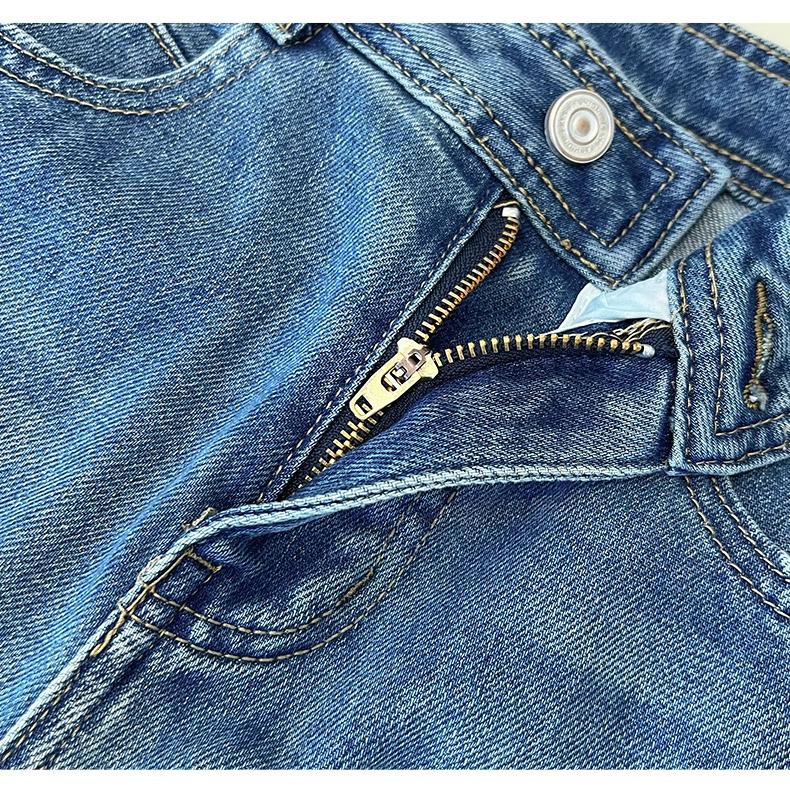 Women's Retro Wide Leg Jeans: Spring & Autumn 2025 Petite Draping Nine-Point Loose Straight Leg Pants