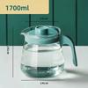 Glass Water Pitcher Ice Water Tea Pot with Lid Heat Resistant Juice Jug with Precise Scale Line Iced Coffee Milk Drinking Kettle