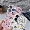 Cartoon Astronaut Pattern Leather Texture Phone Case for iPhone 16 Pro 15 14 13 12 Pro Max 11 Shockproof Tpu Soft Matte Slim Cover