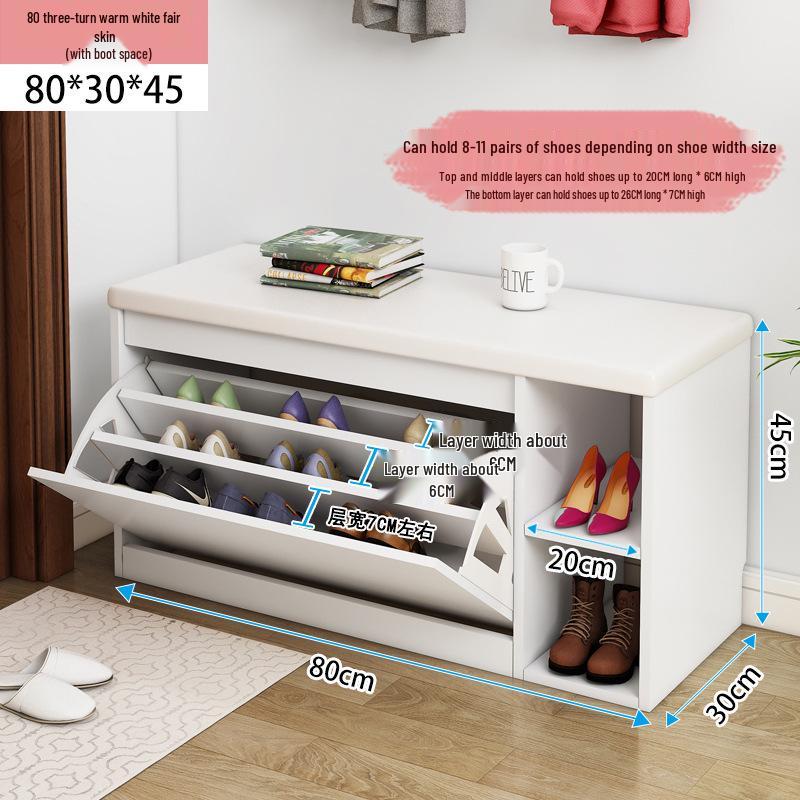 Flip-Top Shoe Cabinet & Bench: Multi-Functional Entryway Shoe Storage and Sofa Stool