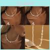 Trendy Irregular Faux Pearl Necklace Elegant Geometric Design For Women Fashion Jewelry