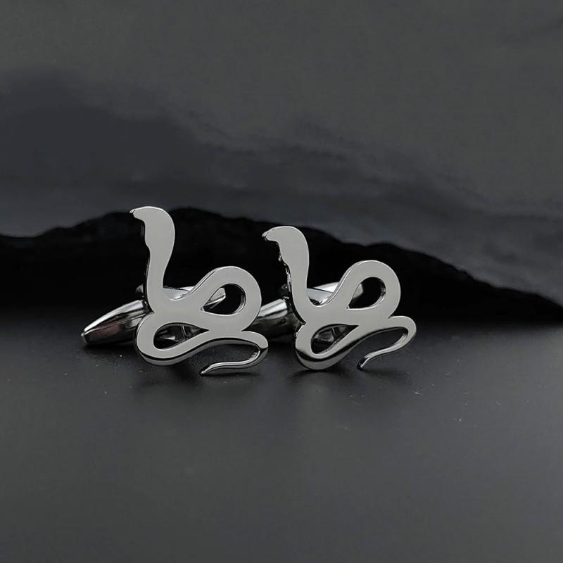 

Abyss Snake Shadow Cufflinks With Exquisite Three-dimensional Carving Design Men s Banquet Eye-catching Accessories 14k серебряный