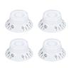 Uxcell 4pcs Guitar Top Hat Bell Knobs for Electric Guitar and Bass Volume and Tone Control Knobs White - -