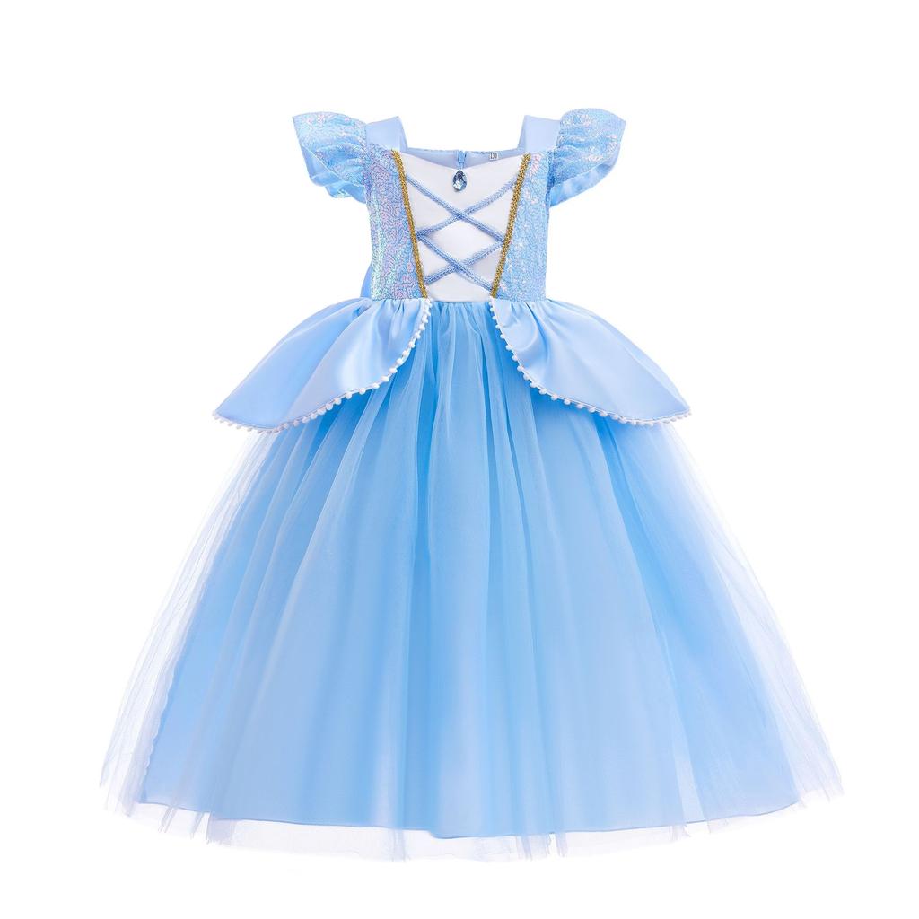 Costume da Principessa Cosplay per Bambina Regina delle Nevi Vestito Halloween Carnevale Vestiti Carini Cosplay Abbigliamento per Feste Serale per 2-10 Anni