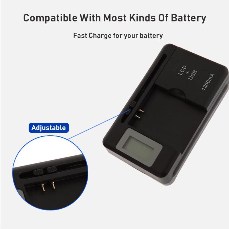 VAORLO Mobiilne akulaadija Universaalne LCD indikaatorekraan USB-porti mobiiltelefoni laadijad Aku laadimine EL USA UK PISTIK