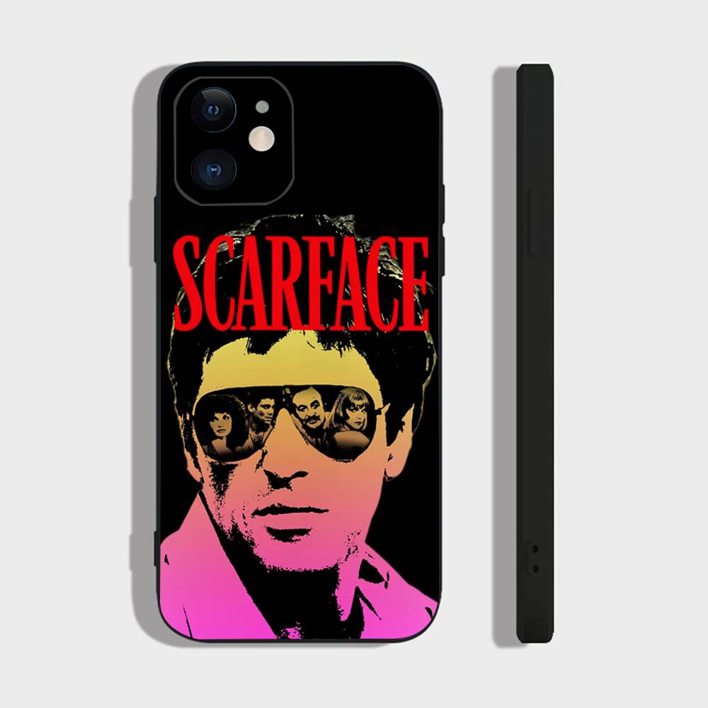 Classic S-Scarface Film Tony Phone Case For IPhone 17 Air 16 15 14 13 Pro Max 11 12 Black Silicone Cover