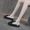 Color Matching Little White Shoes Women's Spring 2025 New Leather Platform Biscuit Shoes Two Wear Ugly Cute Shoes Casual Board Shoes