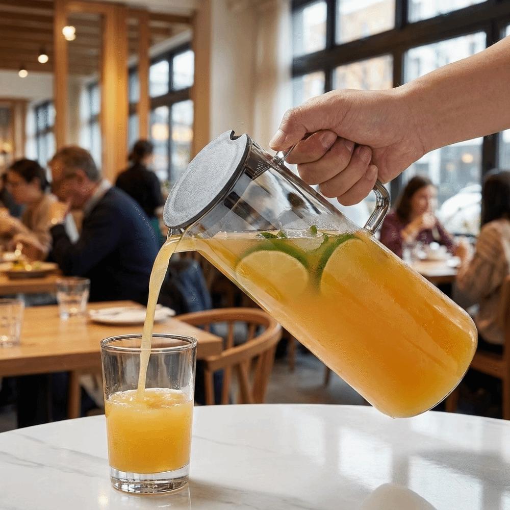 with Lid Glass Kettle Large Capacity Iced Tea Pitcher Milk Bottle Juice Kettle  Cold Beverages