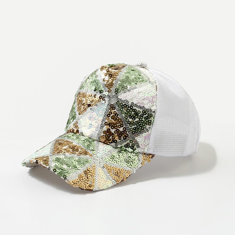 Chapeau casquette de baseball à paillettes pour femmes été maille grand tour de tête casquette chapeau de soleil tendance