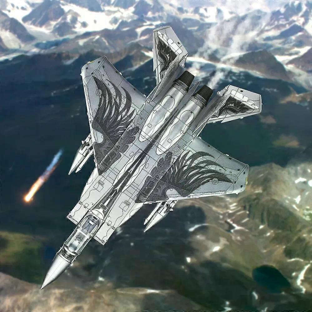 Piececool 3D Metalen Puzzels F-15 Vechter Montage Model Kits voor Volwassenen DIY Vliegtuig Puzzel voor Verzameling Verjaardagscadeaus