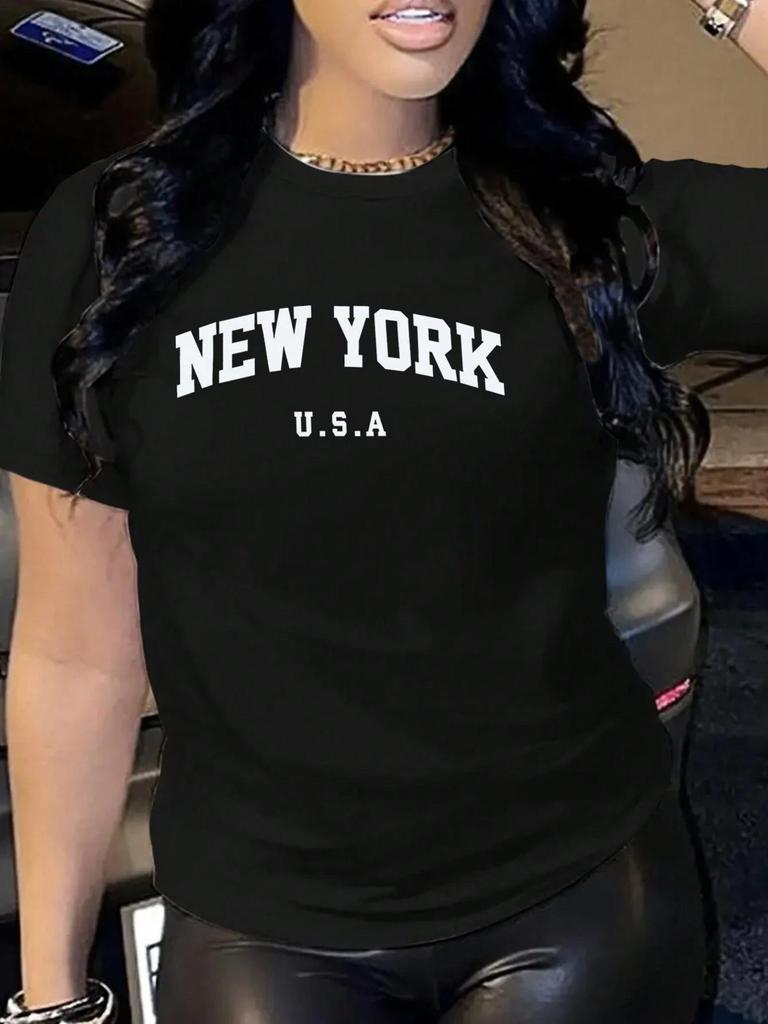 New York USA graphic T-shirt
