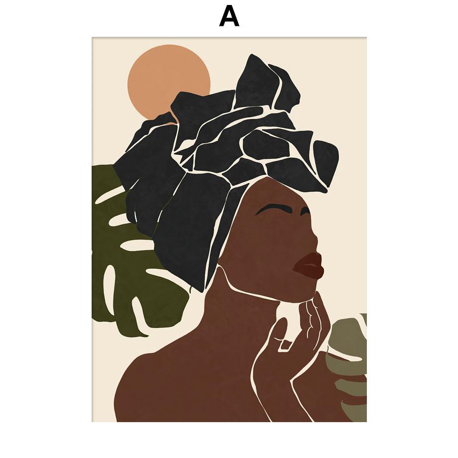 

Африканская черная девушка Иллюстрация Абстрактное искусство Скандинавские постерыКартины на холсте и принты Настенные картины для гостиной Домашний декор 21x30cm No Framed