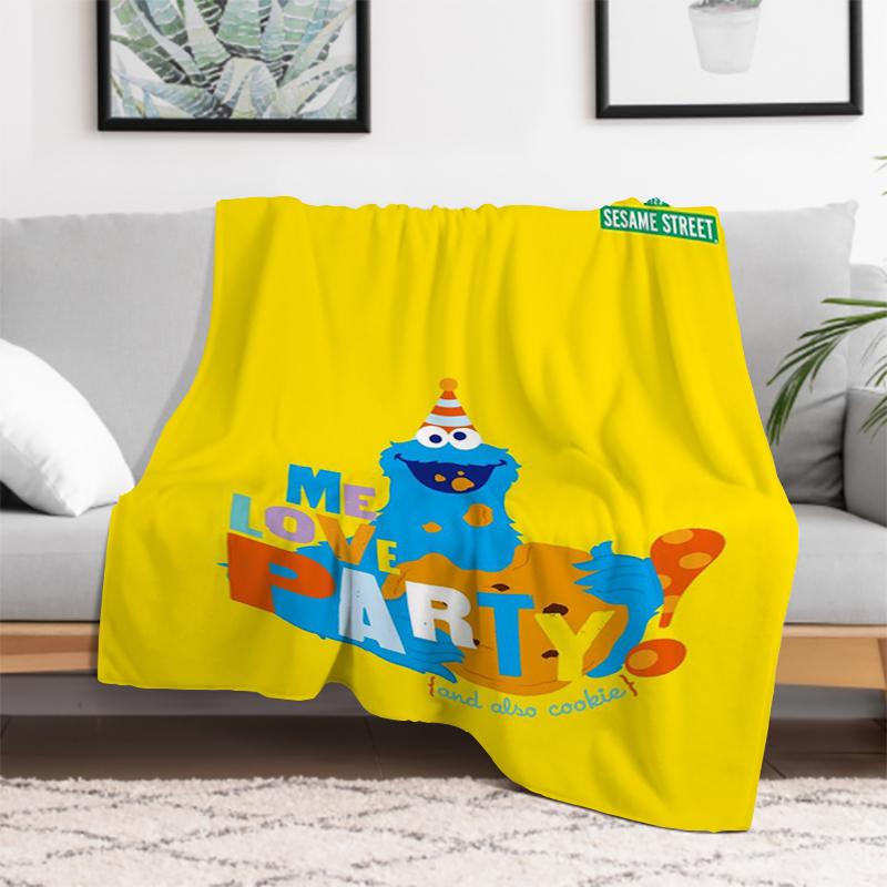 Kid's Blanket Cute Cartoon S-Sesame S-Street Fluffy Soft Blankets for Decorative Sofa Furry Winter Warm Throw & Throws Bed Anime