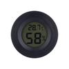 LCD Cigar Hygrometer Thermometer with Embedded Installation, Temperature and Humidity Meter for Humidor, Black Round Face