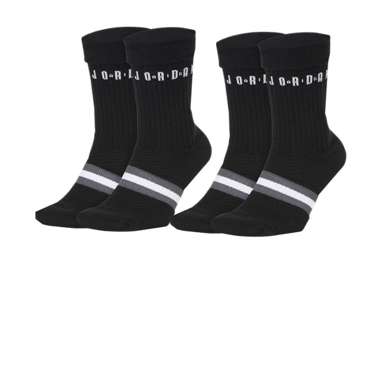 Jordan Crew Socks Unisex 2 Pack Black SK0025-010 S