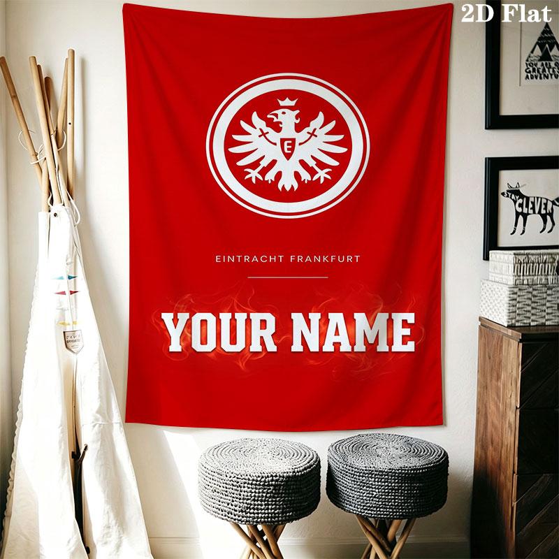 Custom Eintracht Frankfurt Wall Hanging Printed Fabric Blanket Decorative Tapestries for Bedroom Living Room Home Decor