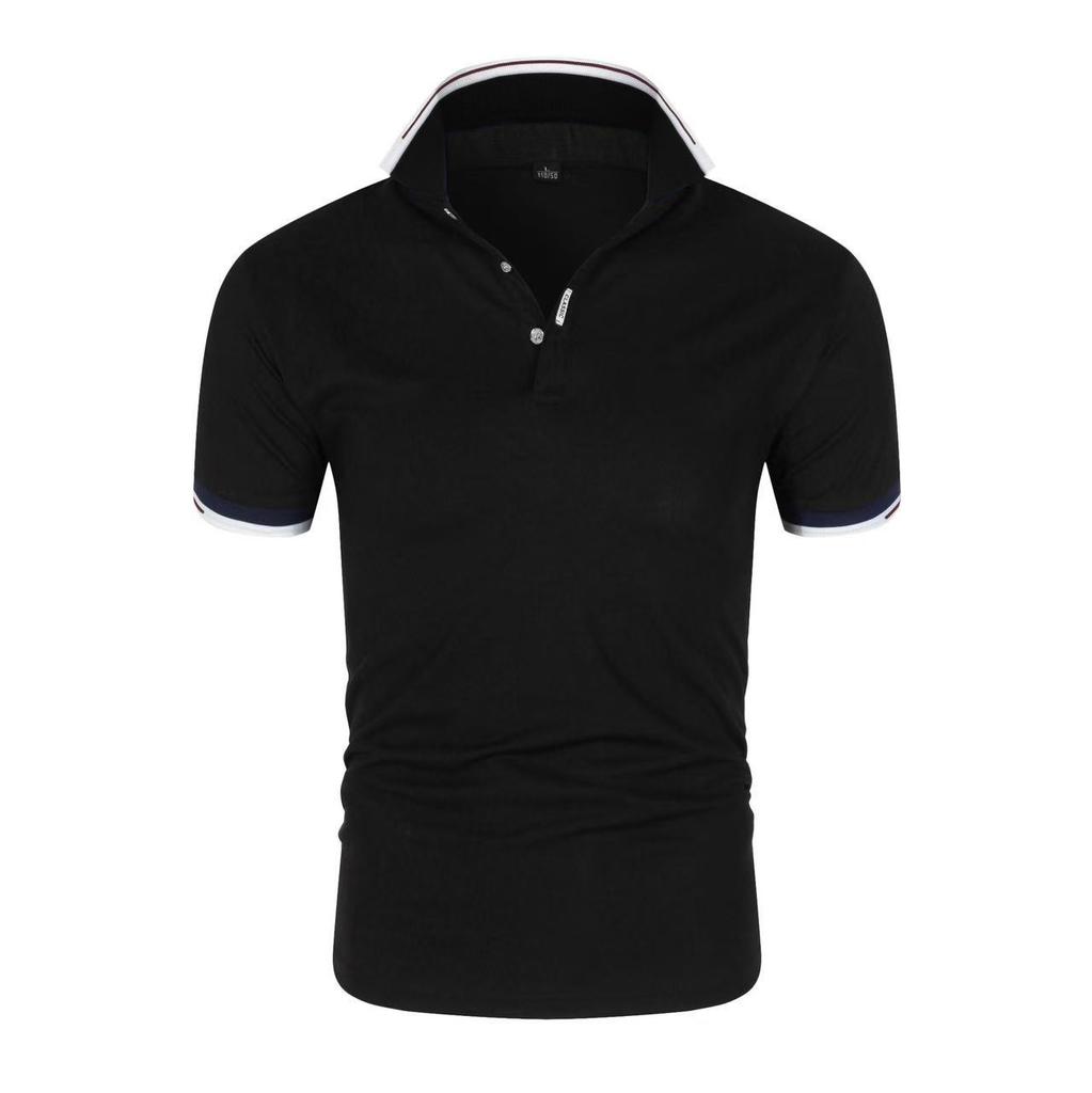 Summer Men's Polo Shirt Solid Color Short Sleeve Youth Popular Casual Lapel Short Sleeve T-Shirt