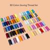 402 Nähgarn, 80-Farben-Garnset, DIY-Farbkombination, kleine Rolle, 100 m, feste Farbe, Handnähgarn