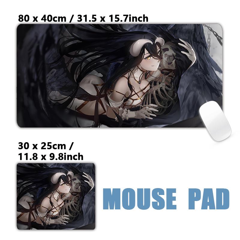 New Design Japanese Anime Overlord Skull Ainz Ooal Gown Albedo Sexy Girls Black Mouse Pad Mousepad XXL Keyboard Desk Mat