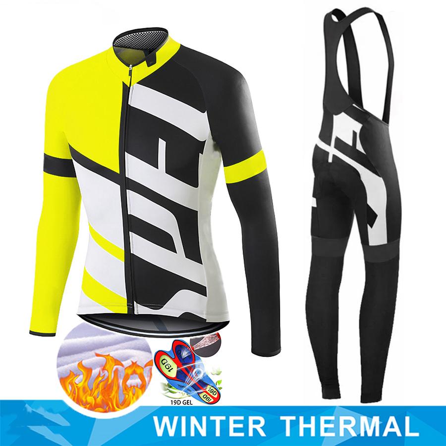 Winter Thermal Fleece Men Cycling Jersey Sets MTB Bicycle Clothes Wear Ropa Ciclismo Racing Bike Clothing Team Cycling Suit