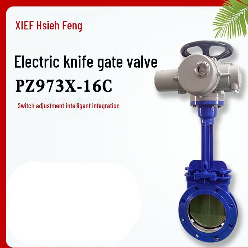 Kalei Electric Knife Gate Valve PZ973X-16C CN plug (adapter included)