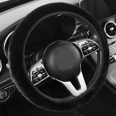 Měkký kožešinový potah na volant do auta Plyšový potah na auto rukavice Zimní příslušenství do auta