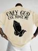 Men'S "Only God Can Judge Me" Graphic T-Shirt  Casual Crew Neck Plus Size Short Sleeve TopSummer Outdoor Women's T-shirt Tops
