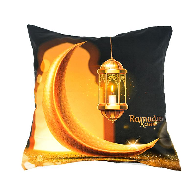 Home Decor Ramadan-themed Moon & Lantern Printed Pillowcases Pattern Cushion Cover Suitable for Sofa Bedroom Car Pillow Cover