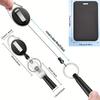 Multicolor Zinc Alloy High Resilience Solid Color Keychain Badge Holder with Pen Sleeve Retractable Easy Pull Buckle