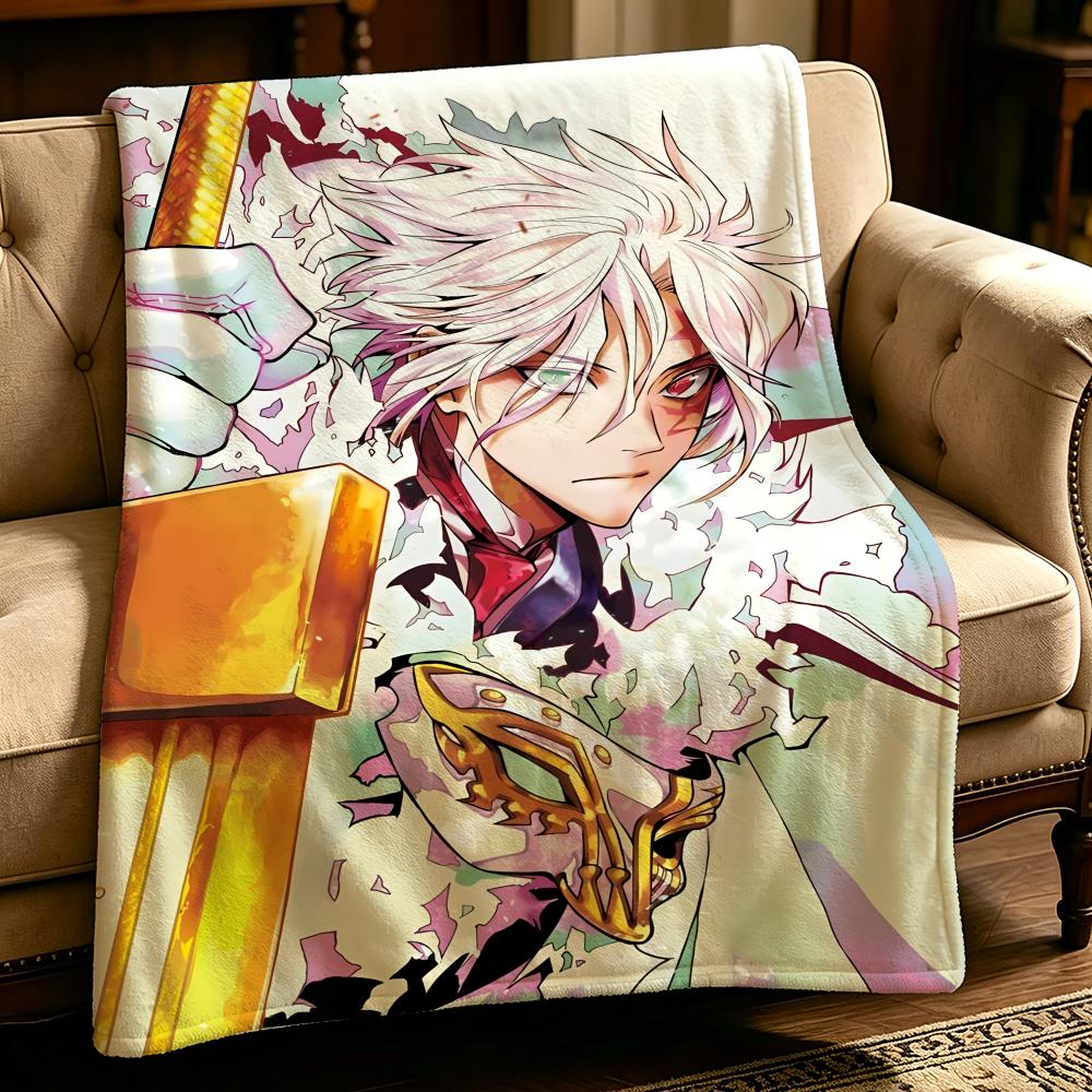 anime D-D Gray man-n Throw Thick Comfort Flannel Quilt, Multi-scene Use Indoor Outdoor Daily Nap
