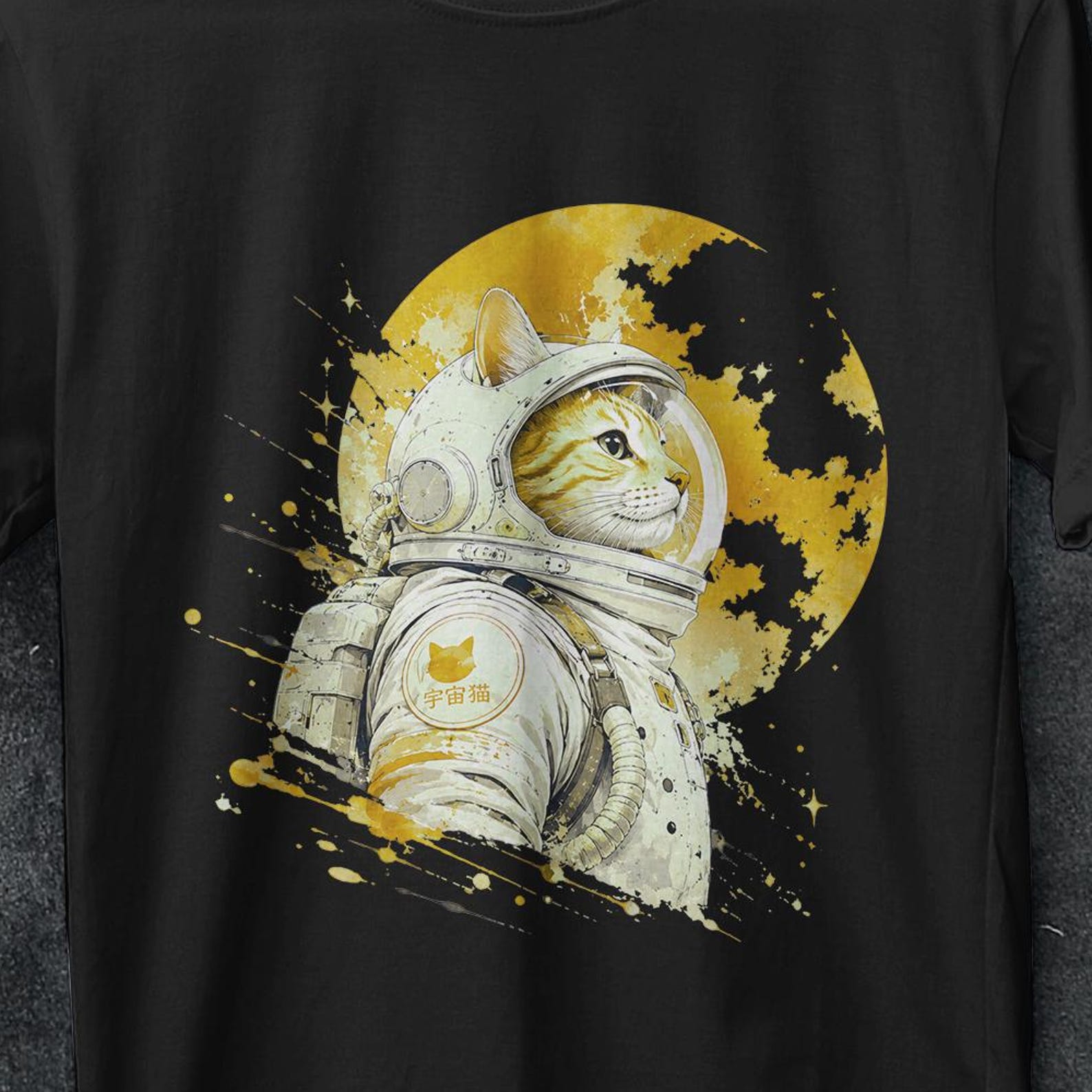 Cat astronaut shirt, Japanese cat shirt, japanese Retro Cat shirt, Vintage T Shirt, cat astronaut shirt, cat moon t shirt, japanese t shirt S