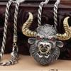 Fashionable Personalized Retro Domineering Bull Head Pendant Necklace