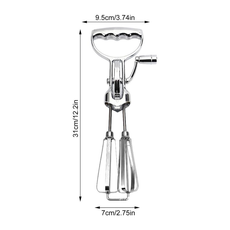 Manual Egg Blender Manual Hand Crank Egg Beaters Blender Stainless Steel Cake Baking Tool For Making Snacks Cakes Bread And