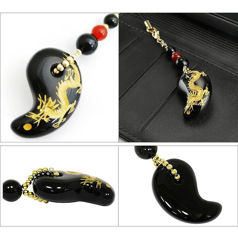 Gin No Good and Winning Gold Dragon Onyx Magatama and Red Agate Cell Phone Natural Stone Power Stone Amulet [Shinjuku Kura] Luck, Health, Luck