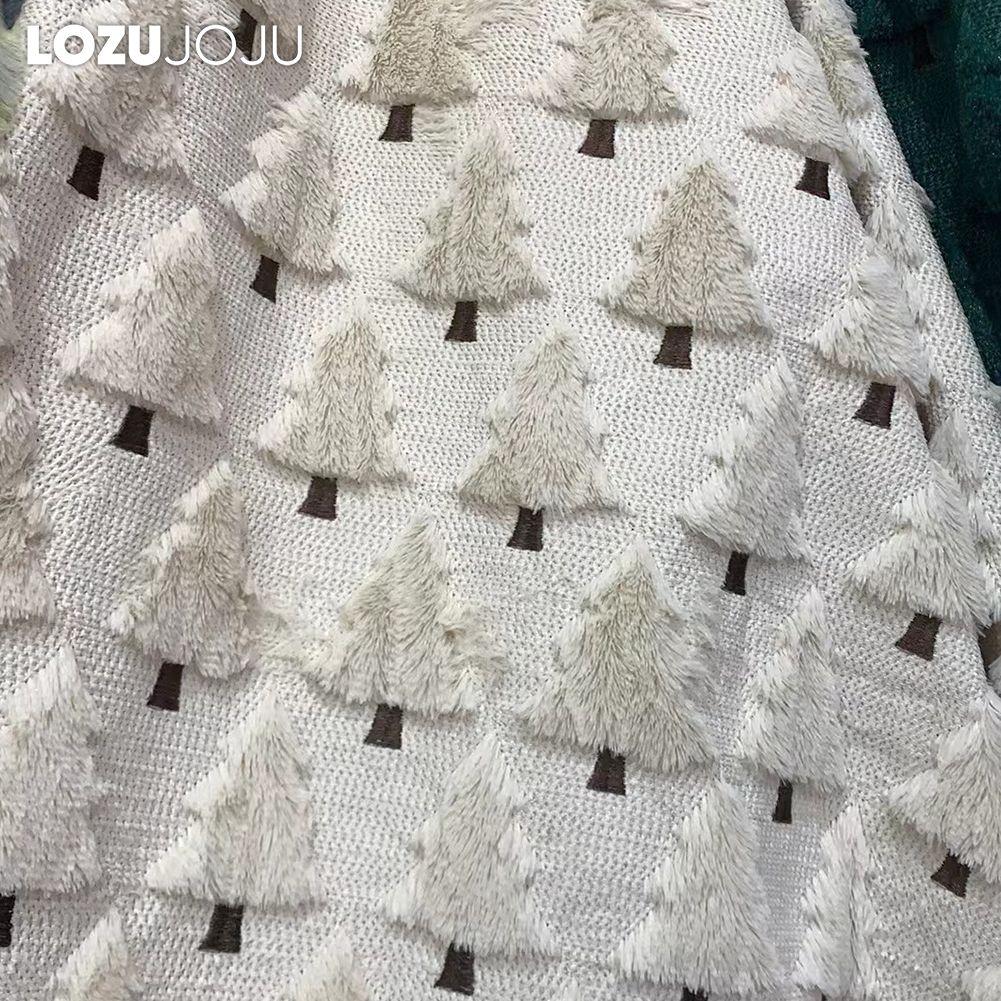 1 PIÈCE LOZUJOJU Housse de coussin de Noël avec arbre de Noël brodé et housse de coussin polyvalente pour canapé, salon, chambre à coucher, décoration de maison