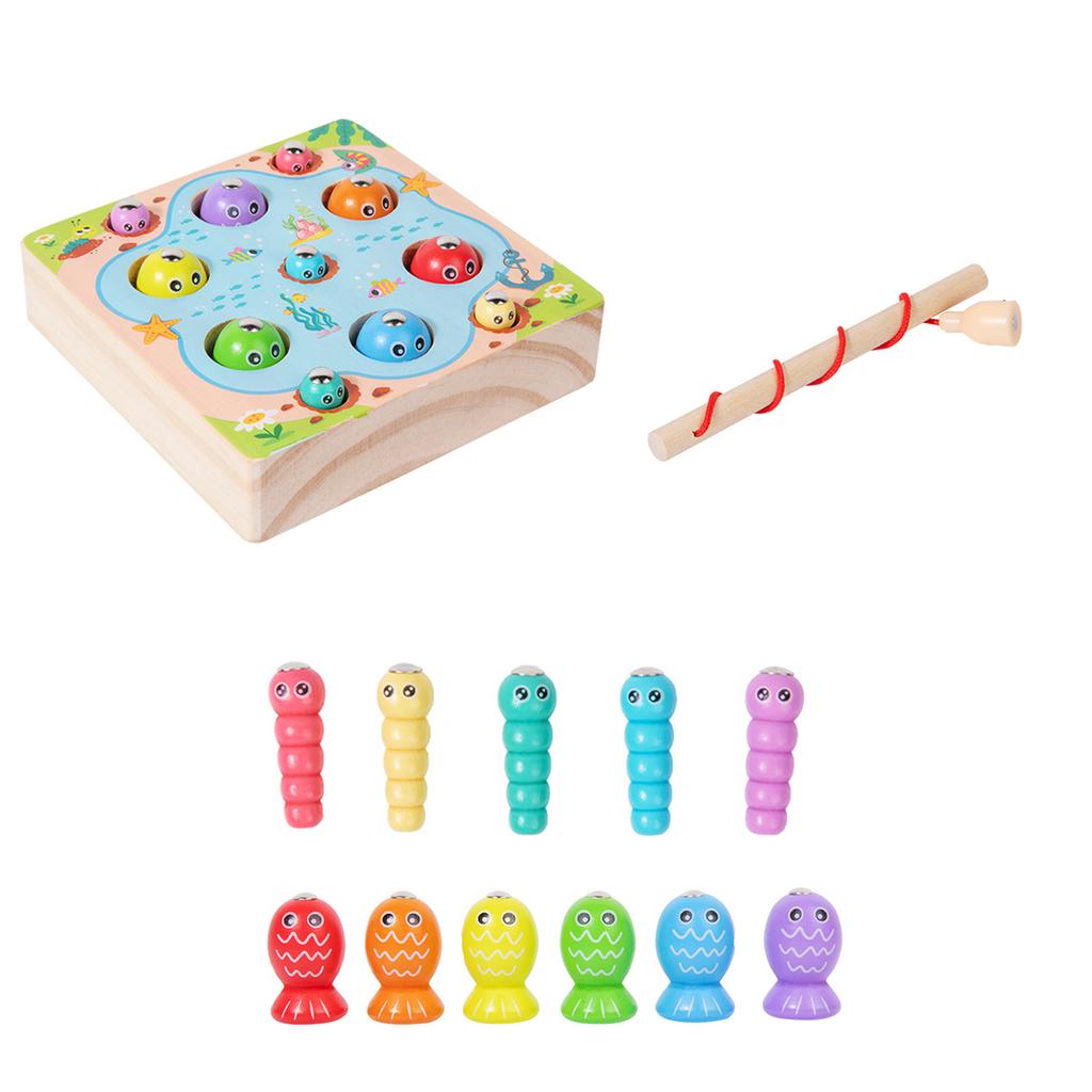 Wooden Fishing Toys, Interactive Fishing Games, Fine Motor Skills And Hand Eye Coordination Learning, Educational Gifts,Educational Toy