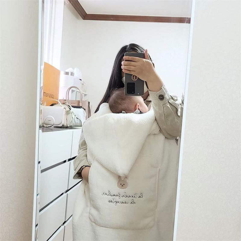 Baby Stroller Outdoor Blanket Autumn Winter Warm Teddy Bear Children's Blanket Multifunctional Windproof Cover Blanket Cloak