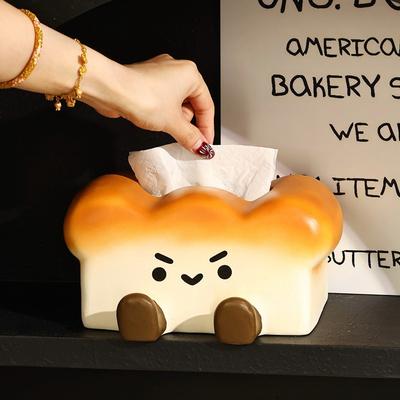 Toast Ceramic Tissue Box Living Room Dining Table Paper Box Phone Holder Creative and Cute  Home Furnishings Decoration