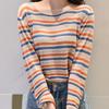 Women Sweaters Pullovers 2025 Autumn Winter Long Sleeve O-Neck Striped Knitted Sweater Women Tops Pullover JJ172