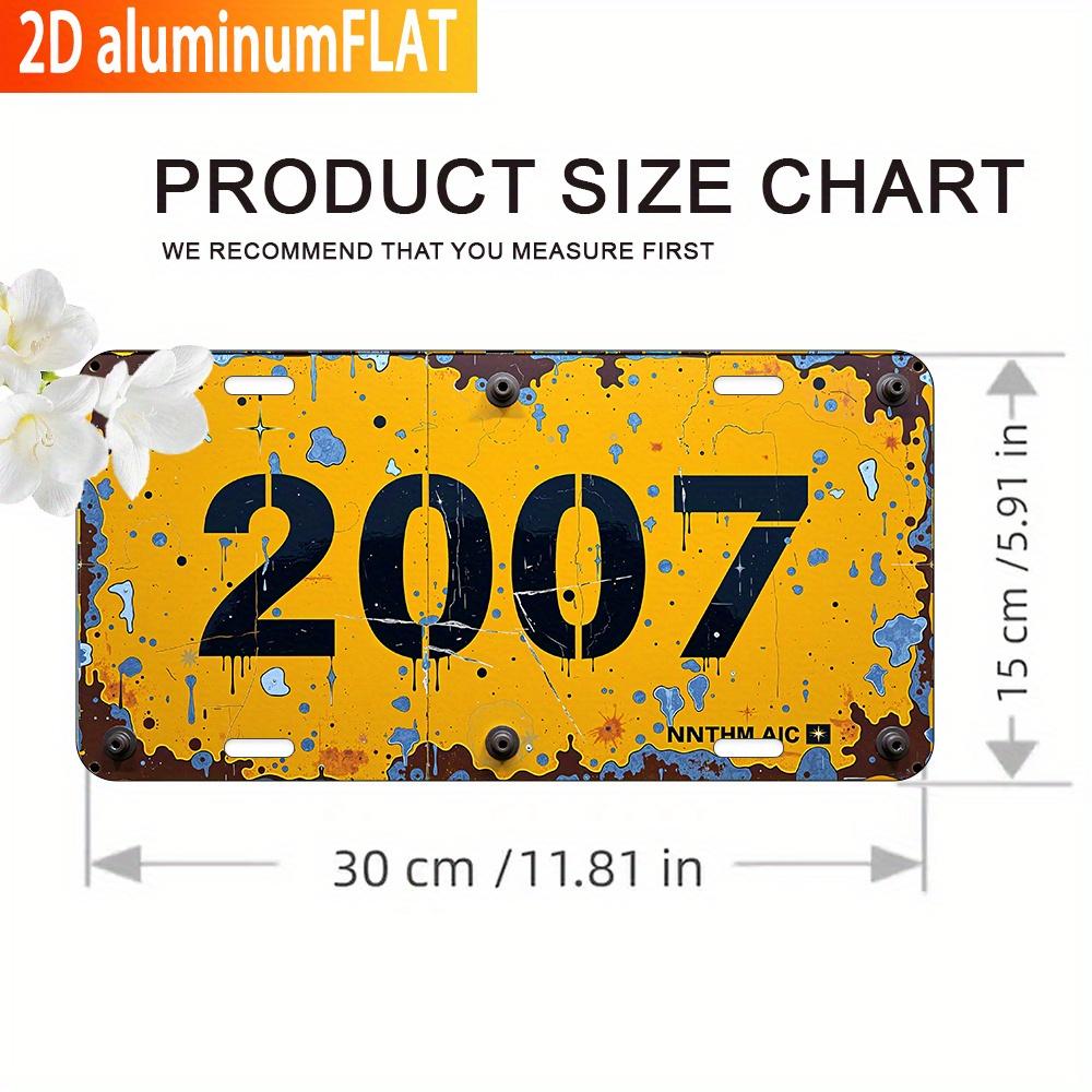 

D Flat Vintage Aluminum Wall Art Sign Retro Metal Plaque with Distressed Yellow Background Bold Black Number Design 15x30cm(5.9x7.8inch)