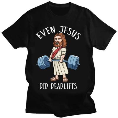 Sogar Jesus hat Kreuzheben gemacht T-Shirt Lustige Jesus Grafik T-Shirts Streetwear Unisex Damen Herren Kleidung T-Shirts Oberteile Camisas
